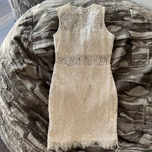 White dress with lace accents - medium and worn once